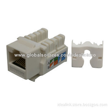 Keystone Jacks with Cat5e/6 UTP Modular Jack and RJ45 Connector, Various Colors AvailableNew